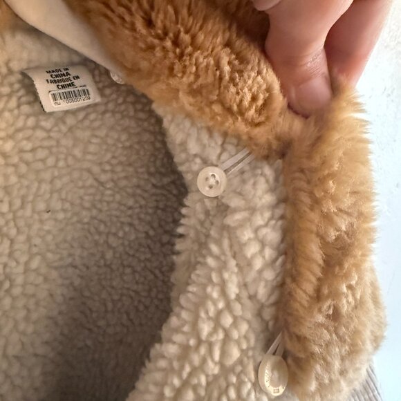 Levi's Ivory Corduroy Sherpa Jacket with Removable Fur Collar - Picture 8 of 9